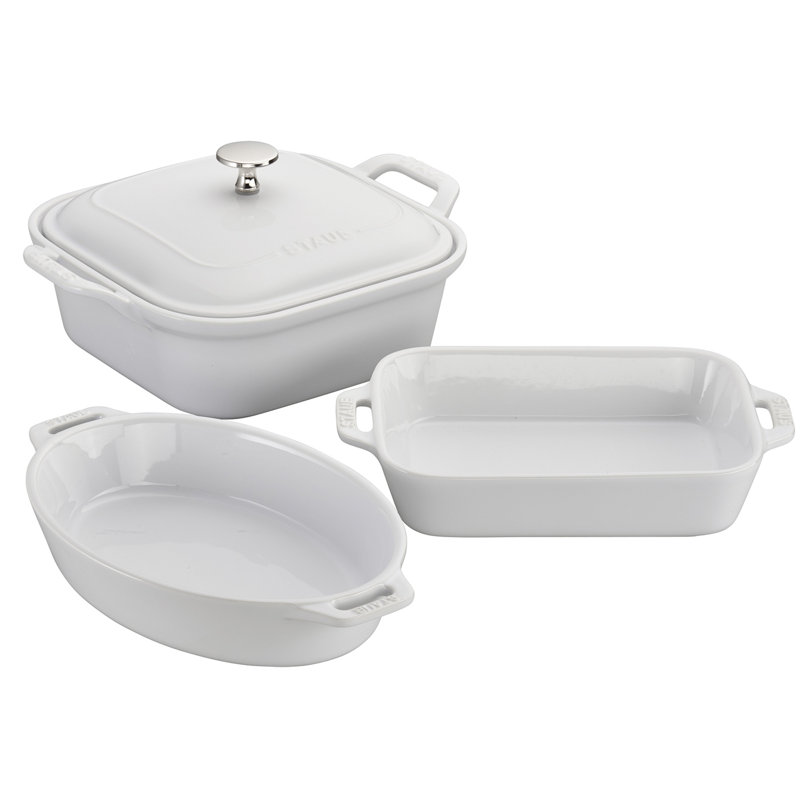 Ensemble 4 pièces de vaisselle en céramique, Blanc