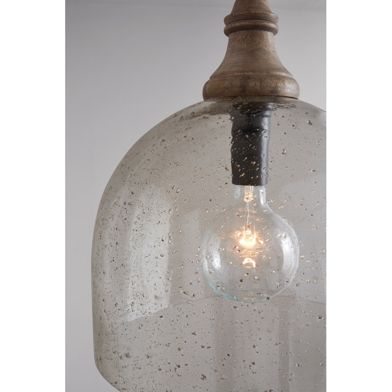 Luminaire suspendu en dôme à 1 lumière Balzer, Transparent foncé