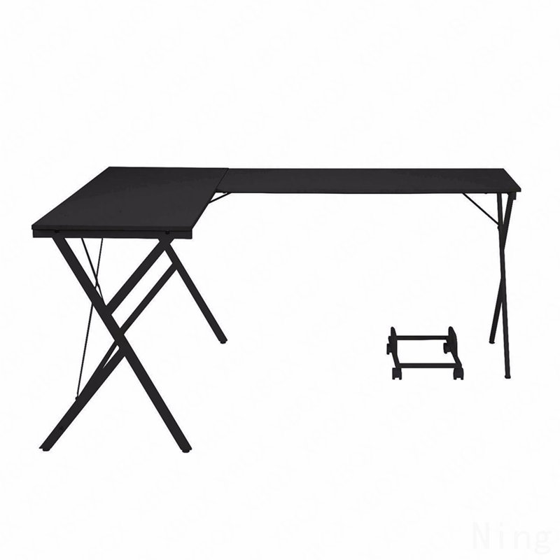Black L-Shaped Computer Desk, with Computer Holder