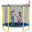 Mini trampoline d'extérieur et d'intérieur pour tout-petits avec enceinte, panier de basketball et ballon inclus