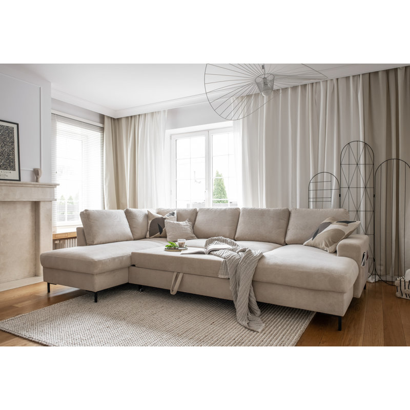Lofty Lilly 8 seater Corner Sofa Bed, Left Hand Facing, Beige