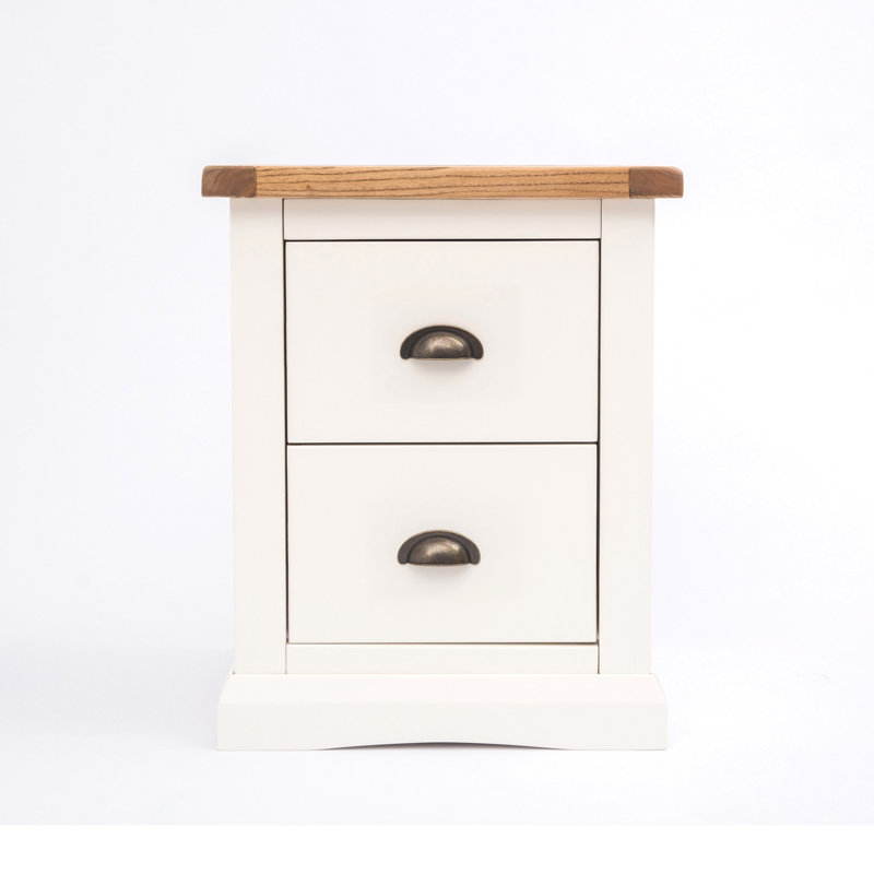 45 cm W Bedside Table, Off White