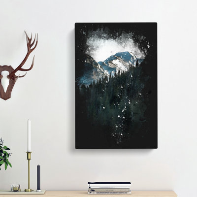 Montana Mountain Behind the Forest - Wrapped Canvas Graphic Art Print