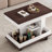 Adjustable End Table With Wheels, Modern Multifunctional Sofa Side Table With Lift-Top, 360°Rotating Top And Storage Space For Living Room, Small Space-1189387538