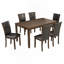 Ensemble de table à manger moderne 7 pièces avec 6 chaises rembourrées, ensemble de table à manger rectangulaire en bois pour 6 avec chaises, pour salle à manger, cuisine, restaurant, noyer