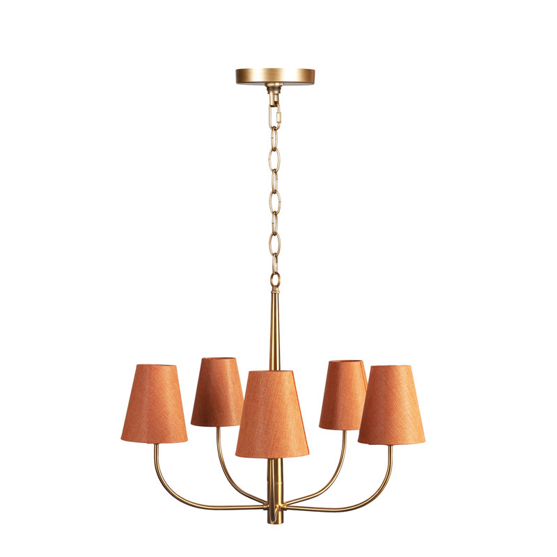 5 - Light Dimmable Classic / Traditional Chandelier with Fabric Shades