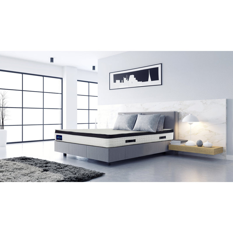 Winksleep Black Euro Top Mattress, Medium-Firm with Pocket Springs & Memory Foam, Single (3')