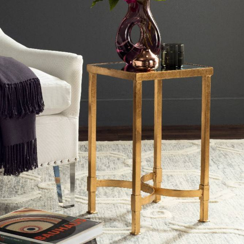 Table de bout à miroir Gold Leaf