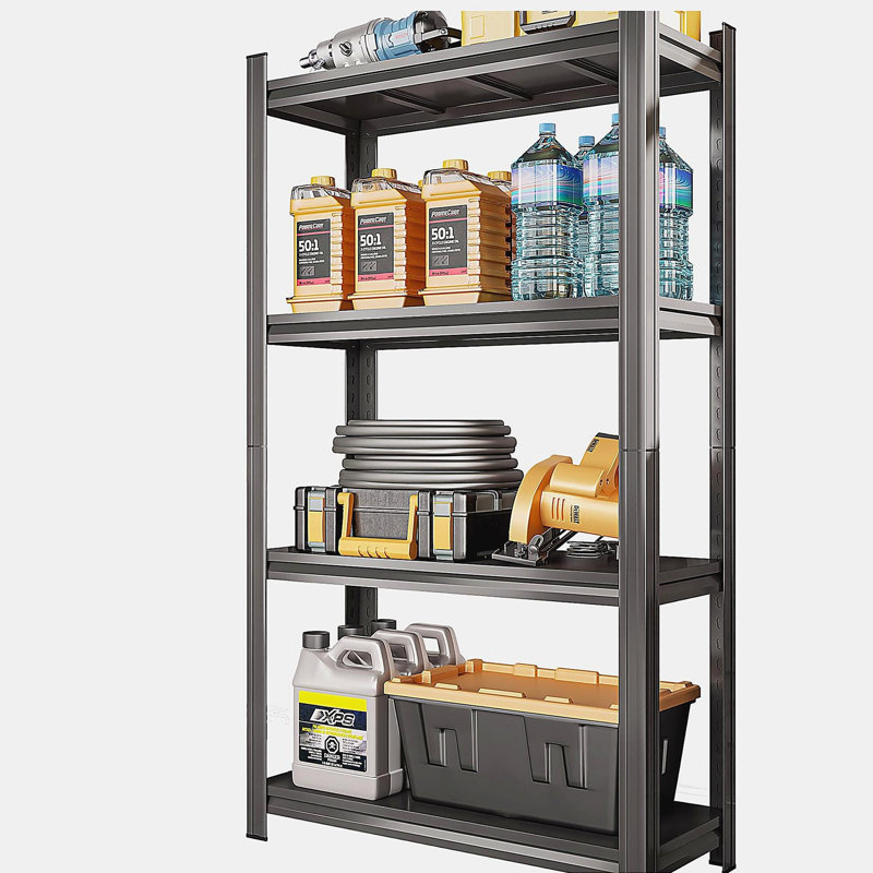 Étagère de rangement réglable en métal à 4 niveaux