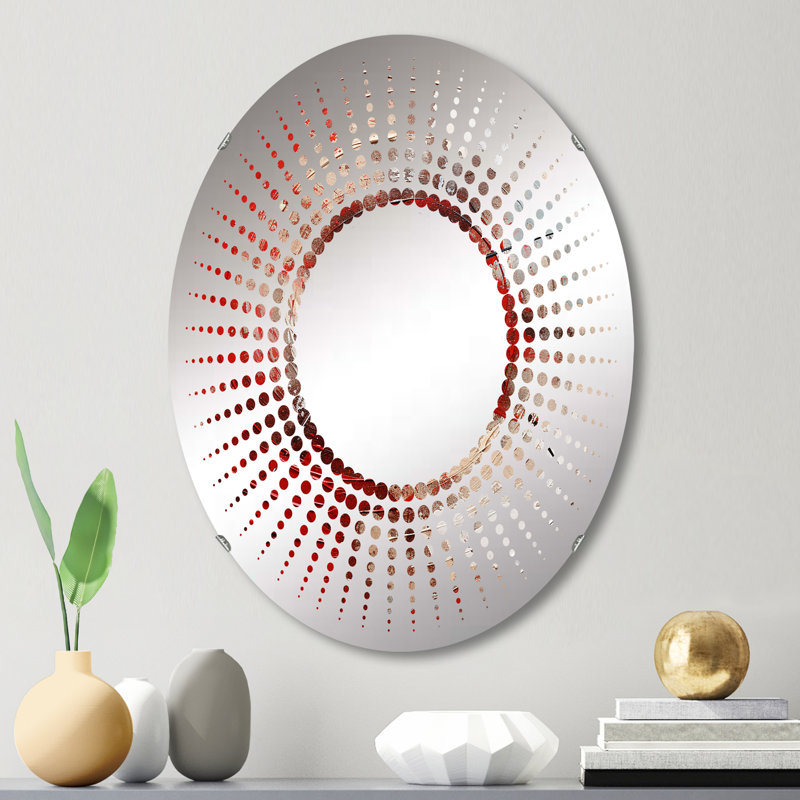 Miroir décoratif rouge-gris Majestic Motion Spiral - MIR106175 O, L 20 po x H 30 po