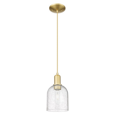 Arcadia - Berbor - 1 Light 6" Cord Hung Mini Pendant - Satin Gold Finish - Seedy Shade