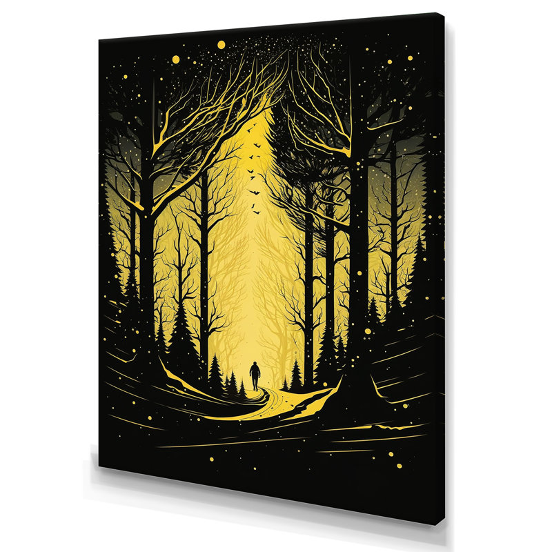 «Winter Trees in the Snow Mountain Forest IV», reproduction sur toile, H 20 po x l 12 po x P 1 po, Toile tendue
