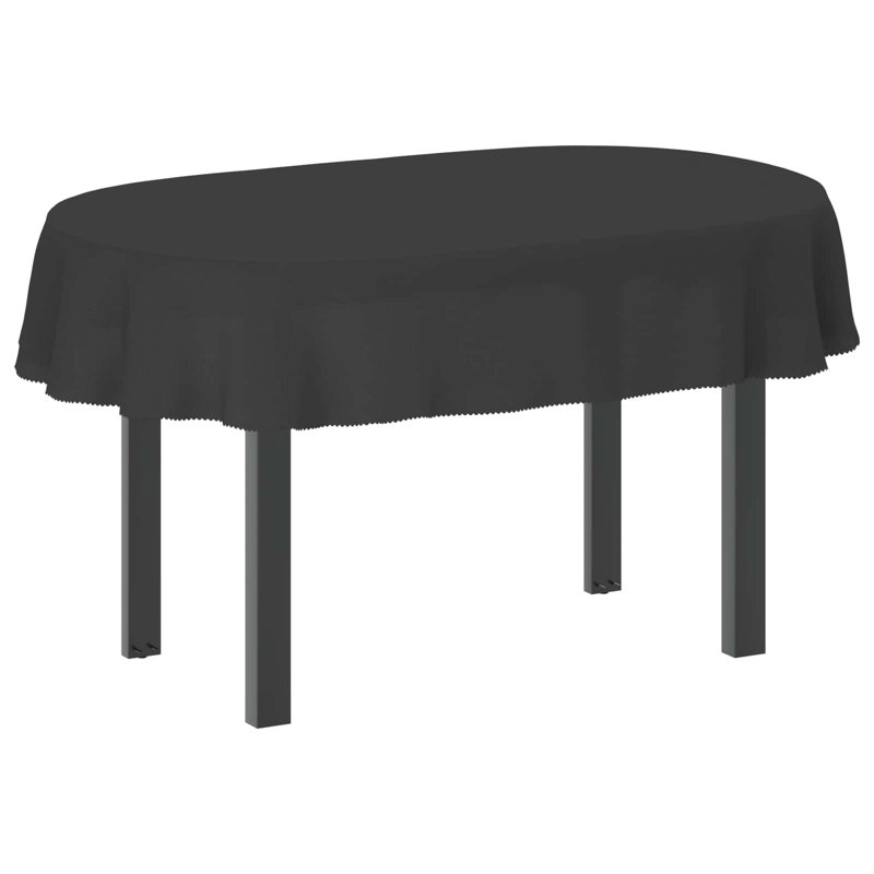  Table Cloth Plain Polyester Cover Fabric Tablecloth Kitchen Dining for, 220 cm L, Dark Grey, 5
