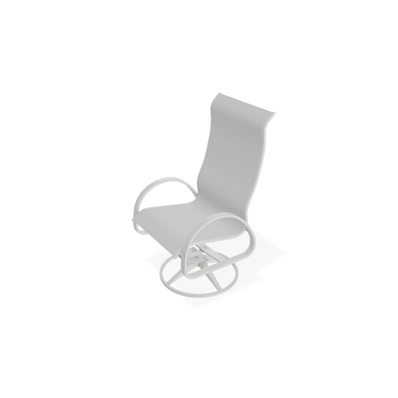 Fauteuil de patio pivotant Hiraku, Blanc 6D Sunbrella®, Neige texturée