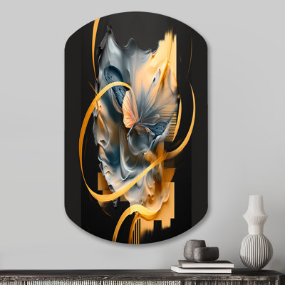 «Daneesha Abstract Butterfly», art mural cylindrique abstrait, reproduction d'art asymétrique moderne