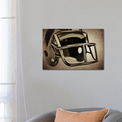Black Helmet - Wrapped Canvas Print