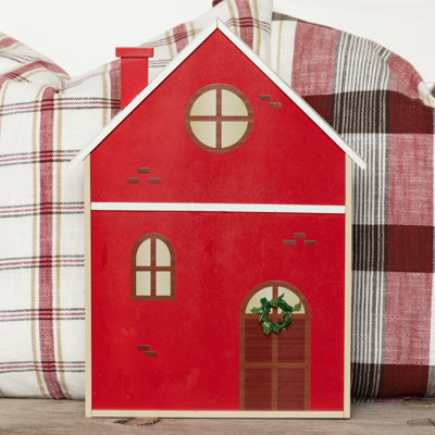 The Holiday Aisle® Wood 14.41 in. Multicolor Christmas Advent Calendar House Decor