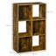 Storage Shelf with 6 Compartments Freestanding Shelving Unit 60*30*93 cm MDF 1 Piece Bookcase Brown Cube Compartments