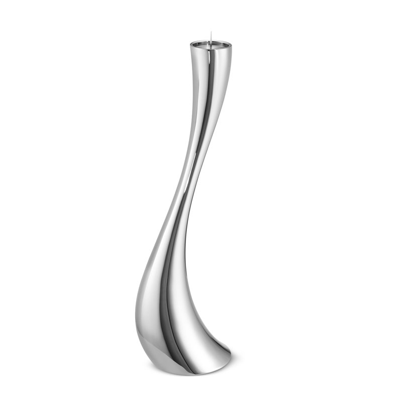 Cobra Stainless Steel Floor Candlestick, 23.62" H x 3.86" W x 3.86" D, Silver