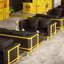 Banc de rangement de style industriel