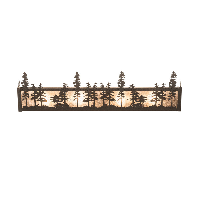 Tall Pines - Light Vanity Light, 7" H x 30" W x 6" D, Silver, Dark Roast