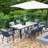 Rectangular Outdoor Dining Set with Cushions-153854758-152097780
