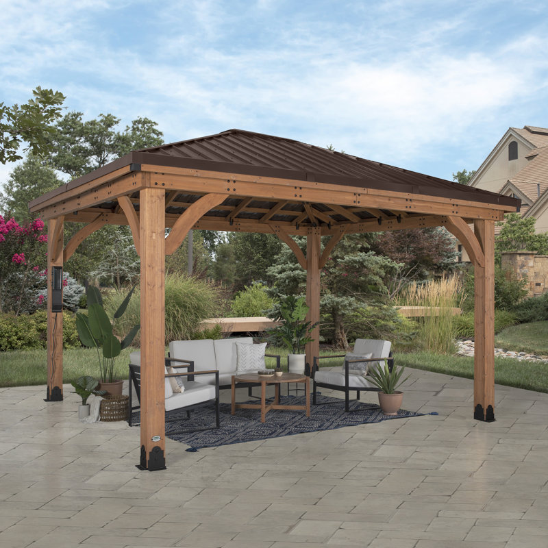 Backyard Discovery Barrington Cedar Patio Gazebo 4.3m x 3m (14ft x 10ft)