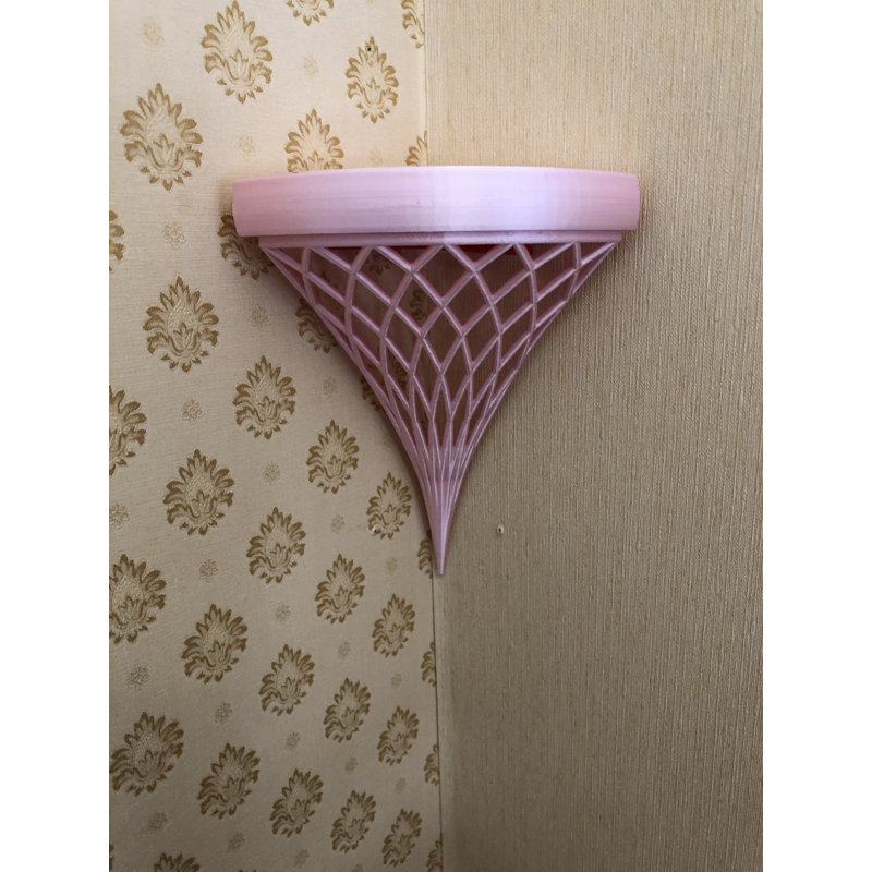 Gibsonton Triangle Plastic / Acrylic Corner Shelf, 11.5cm H x 10cm W x 6.5cm D, Pink