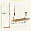 HOMCOM Wood@@Rope Swing Seat