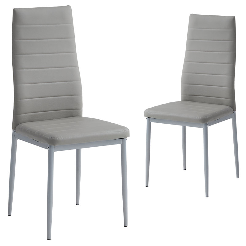 Fauteuil de cuisine rembourré en cuir de 2 places, siège confortable pour la cuisine et la salle à manger, Gris, Gris clair