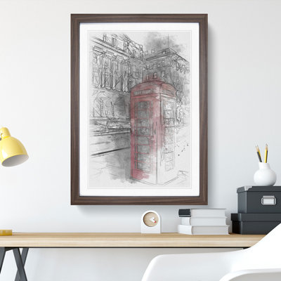 Red Telephone Box - Picture Frame Drawing