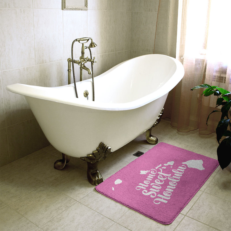 Memory Foam Non-Slip Bath Rug, 21" W x 34" L, Pink
