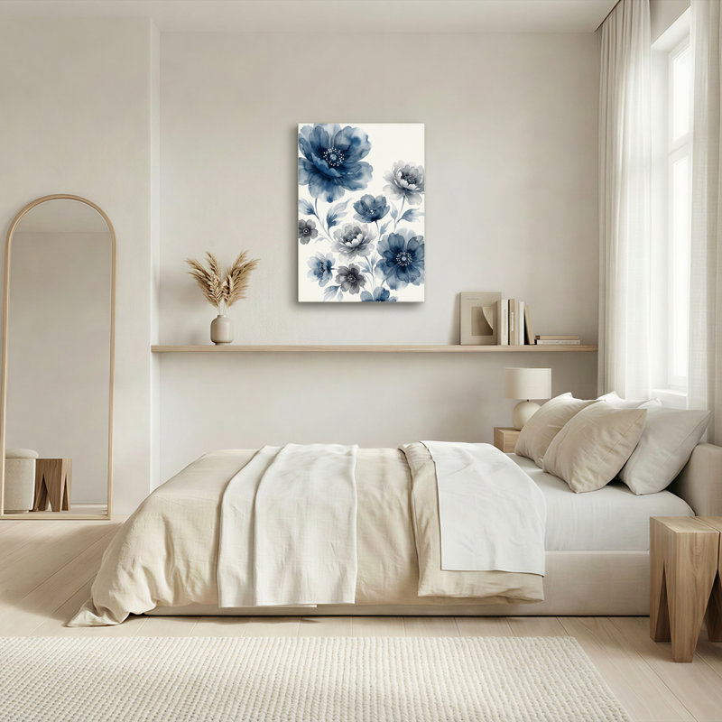"Blue Floral", reproduction d'art sur toile, ensemble de 1, 2436