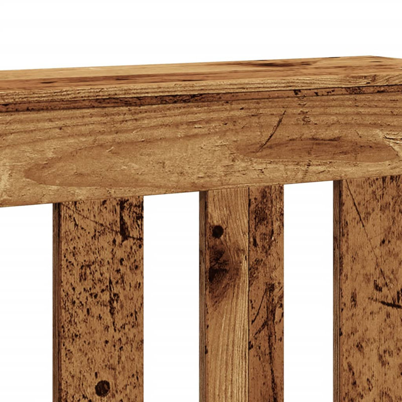 Large Radiator Cover, Old Wood, 149 x 20 x 82 cm, Vertical Slats
