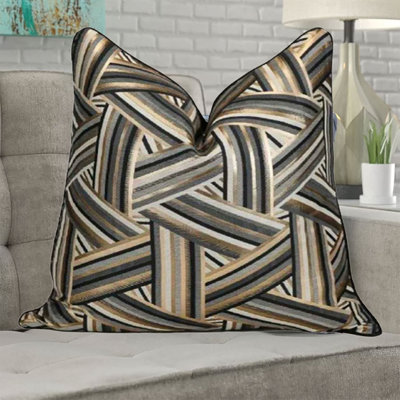 Geometric Velvet Reversible Pillow Cover