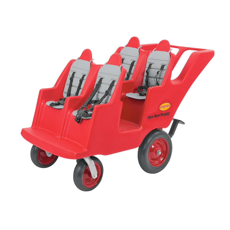 4 Passenger BYE BYE BUGGY Never Flat "Fat Tire" Red/Gray