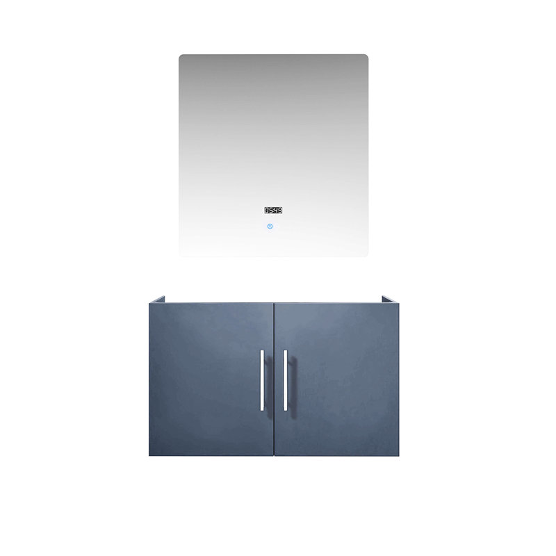 Gris foncé foncé 30 po Meuble-lavabo de salle de bain avec miroir à DEL - Produit généreux entièrement assemblé, Dark Grey