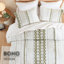 3 édredon en coton chenille double / grand, sauge / couleur, imprimé d'inspiration mondiale et taies décoratives assorties avec chevauchement de dos-130701508
