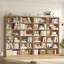 Bibliothèque double en bois à 6 niveaux H 74,3 po x l 47,2 po (ensemble de 2)-1222559880