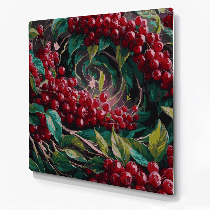 Art mural en métal «Fruit Lingonberry», H 16 po x l 16 po