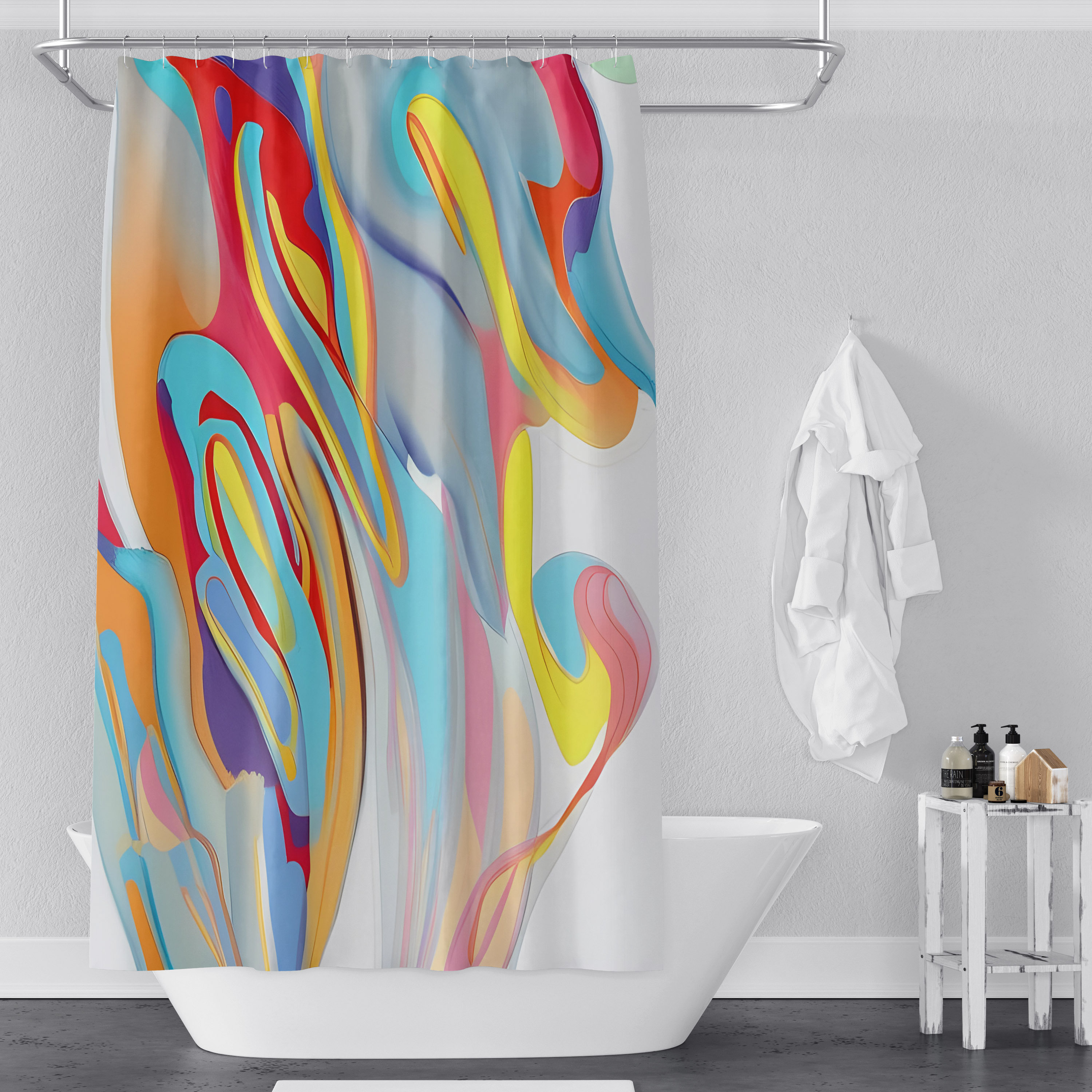 East Urban Home Coleson Abstract Shower Curtain | Wayfair
