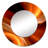 Orange Abstract Warm Fractal Design II - Fractals Mirror, Orange Round Decorative Wall Mirror, Printed Metal Art-97183553