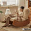 Modern Upholstered Solid Wood Rocking Chair