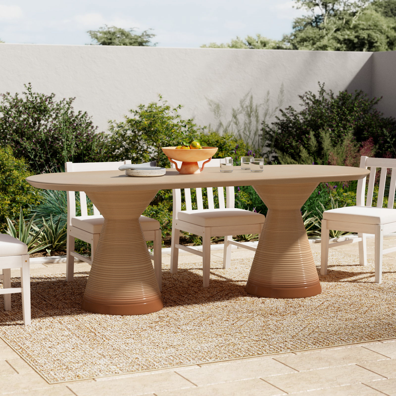 Madura 86.8'' Concrete Outdoor Dining Table