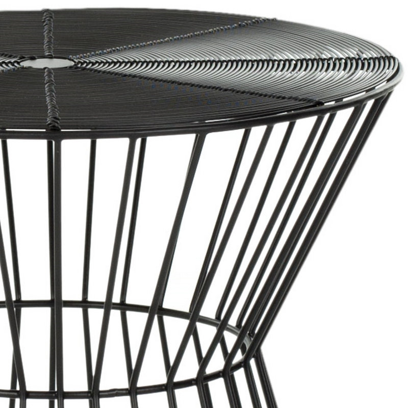 Issac Iron Accent Stool, Black