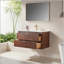 Meuble-lavabo mural simple flottant pré-assemblé de 36 po avec comptoir en céramique à 1 trou pour une installation facile et un rangement efficace