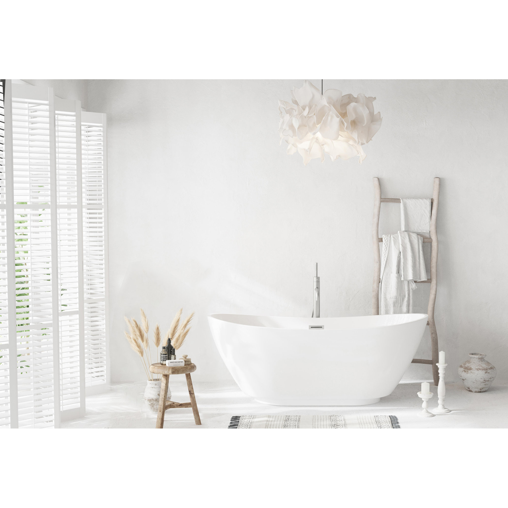 Labrusca 67'' Soaking Bathtub, Brushed Nickel
