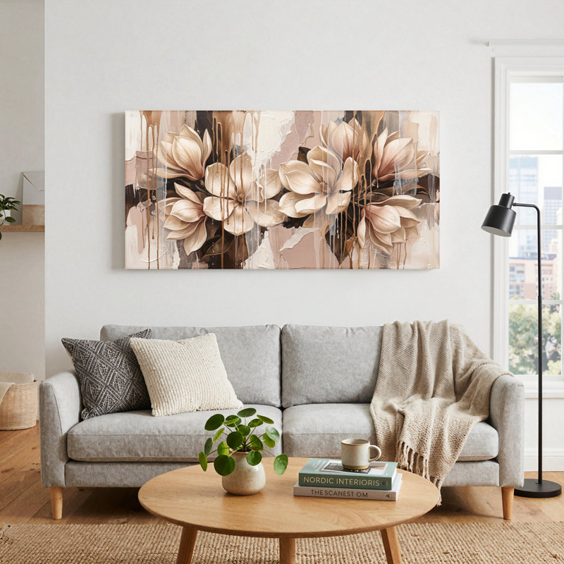 Ensemble de 1 toile murale à motif floral, 32“W x 16”H, Wrapped Canvas