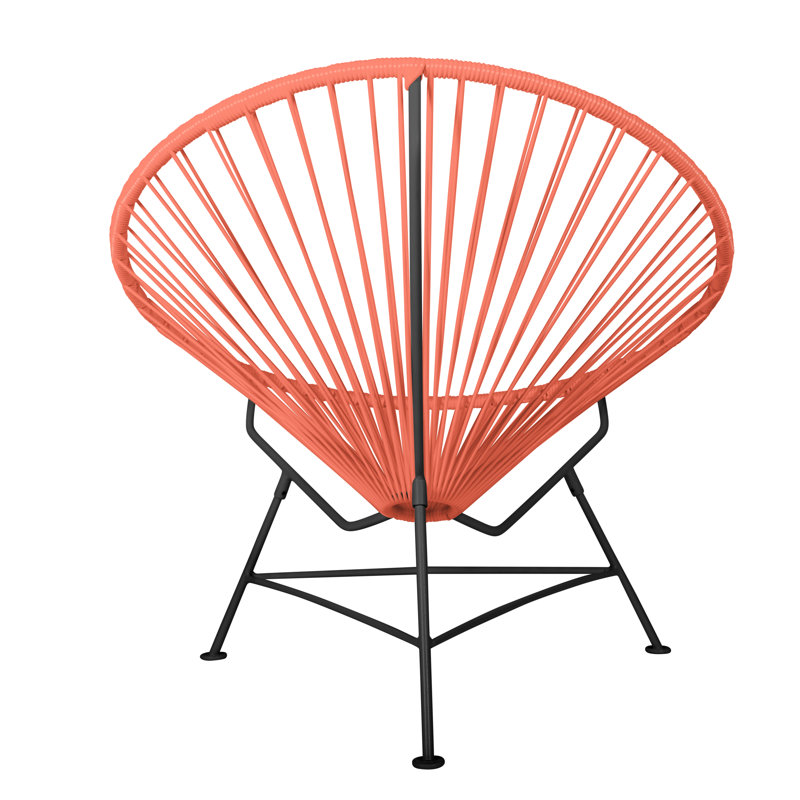 Innit Indoor Handmade Lounge Chair, Coral Weave/Black