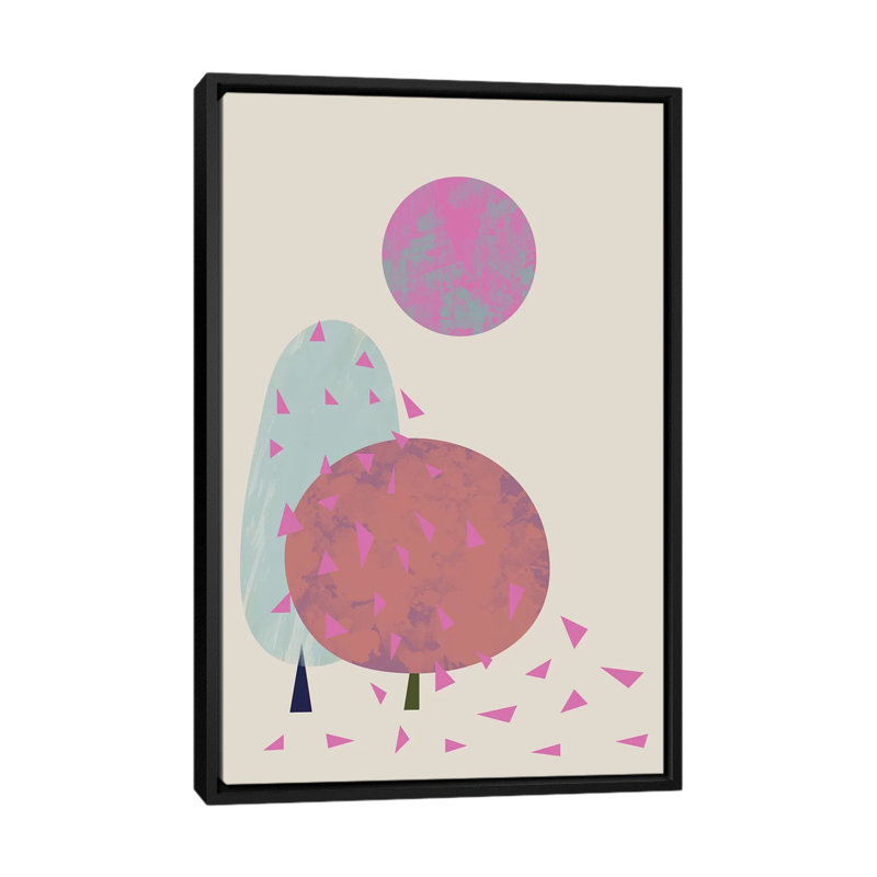 «Trees In Wind» par Flatowl, impression sur toile, H 26 po x l 18 po x P 1,5 po, Toile avec cadre noir, Pas de tapis